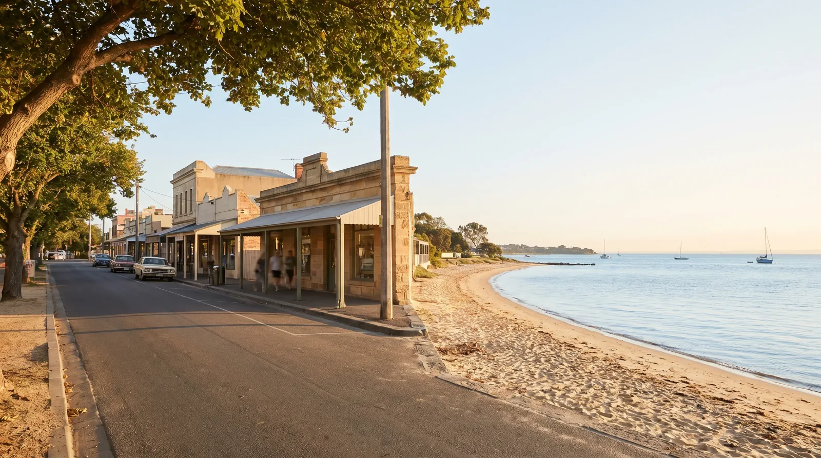 A street scene in Hampton, Melbourne bayside